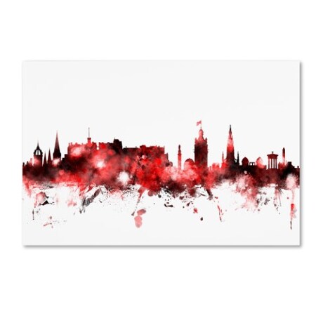 Trademark Fine Art Michael Tompsett 'Edinburgh Skyline Red 2' Canvas Art, 12x19 MT1154-C1219GG